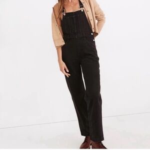 Madewell Black Straight Overalls Size S EUC